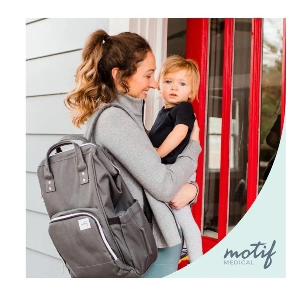 Motif‎ Backpack Gray Insulated Cooler Diaper Bag Travel